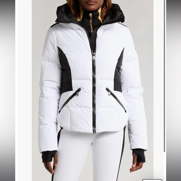 GOLDBERGH WOMEN'S HIGH END SALOPETTE SKI PANTS BIB WHITE BLACK NWT US 4 - Picture 5 of 13